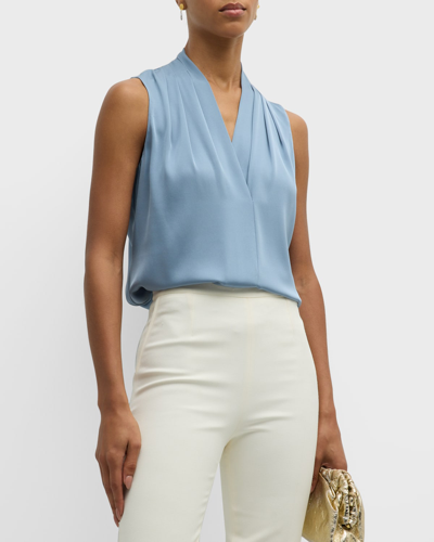 Kobi Halperin Mila Silk-stretch Sleeveless Top In Sterling