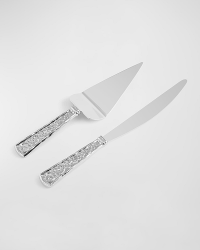Michael Aram Heart Wedding Cake Knife & Server Set In Silver
