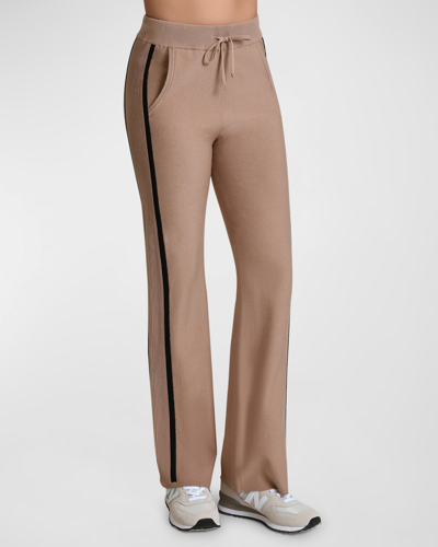 Blanc Noir Portola Rib-knit Drawstring Trousers In Chalk