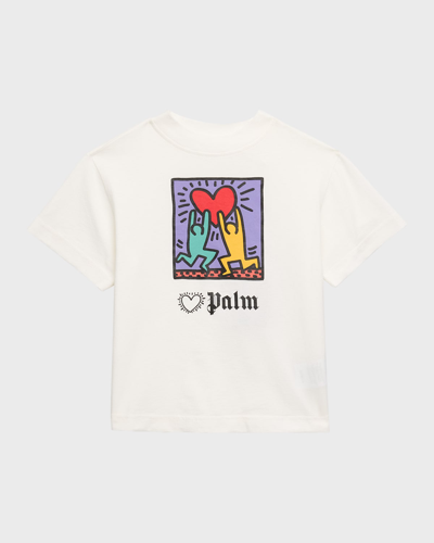 Palm Angels Kids X Keith Haring Heart In White