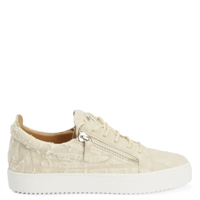 Giuseppe Zanotti Frankie Leather Sneakers In Beige