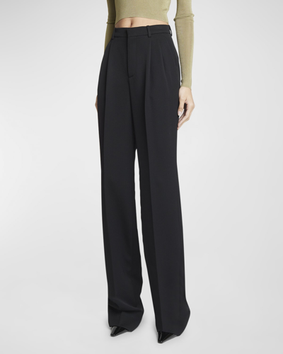 Saint Laurent Straight Leg Tailored Trousers In Nero