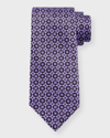Stefano Ricci Men's Silk Medallion-print Tie In Black Purple