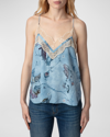 ZADIG & VOLTAIRE CHRISTY HOLLY SILK TANK TOP