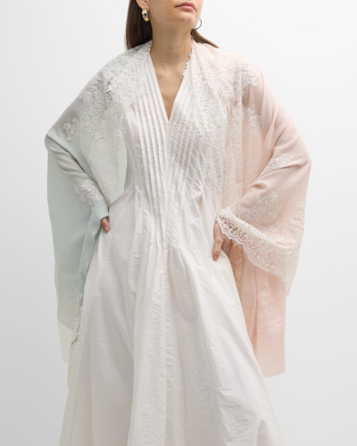 Bindya Accessories Ombre Cashmere & Silk Evening Wrap In White