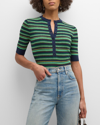 A.l.c Fisher Pleated Button-front Top In Blue