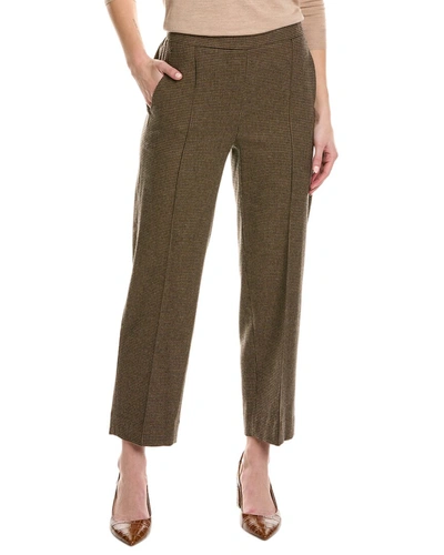 Vince Mid-rise Wool-blend Pant In Brown