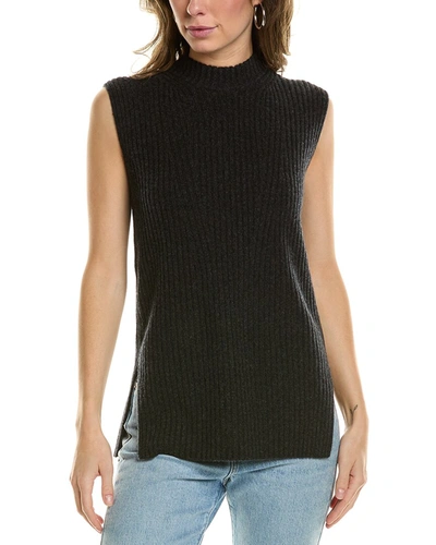 Vince Ribbed Sleeveless Wool & Cashmere-blend Tunic In Grey