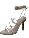 Cult Gaia Soleil Womens Leather Open Toe Pumps In Beige