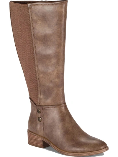 Baretraps Madelyn Womens Wide Calf Faux Leather Knee-high Boots In Brown