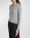 Saint Laurent Fine-knit Crew-neck Jumper In Ash