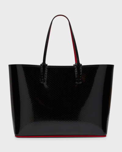 Christian Louboutin Cabrock Birdy Large Patent Tote Bag In Bk01 Black
