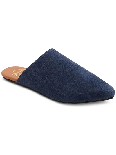 Andre Assous Tiana Womens Suede Slip On Mules In Blue