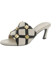 VALENTINO GARAVANI WOMENS LEATHER QUILTED MULE SANDALS