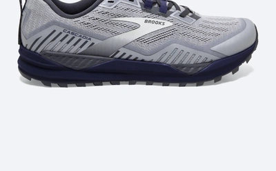 Brooks Men's Cascadia 15 Running Shoes In Ebony/silver/deep Cobalt In Grey
