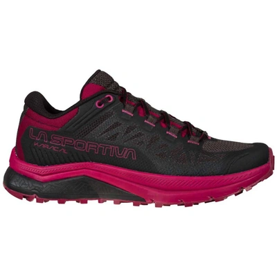 La Sportiva Women's Karacal Trail Running Sneaker - B/medium Width In Black/red Plum In Grey