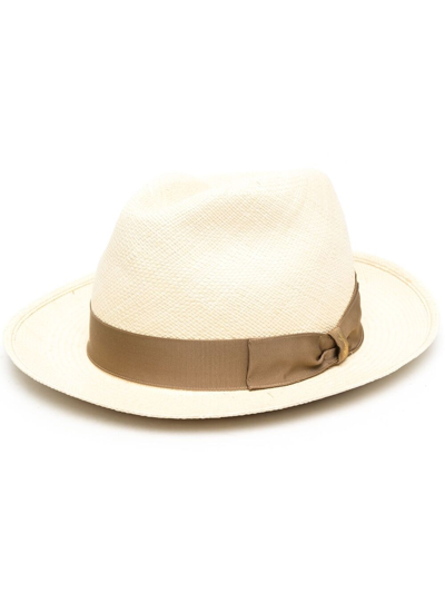 Borsalino Bow-detail Sun Hat In Brown