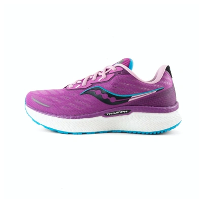 Saucony Women's Triumph 19 Running Shoes - B/medium Width In Razzle/blaze In Purple