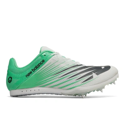 New Balance Women's Md500v6 Spike Shoes In White/emerald/black In Green