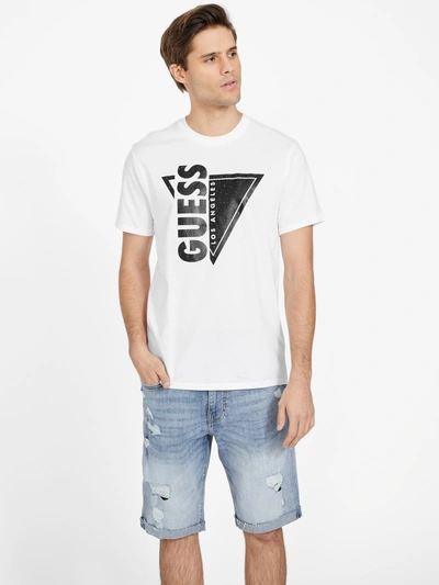 Guess Factory Eco Rodger Logo Crewneck Tee In White