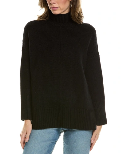 Vince Trapeze Turtleneck Wool & Cashmere-blend Sweater In Black