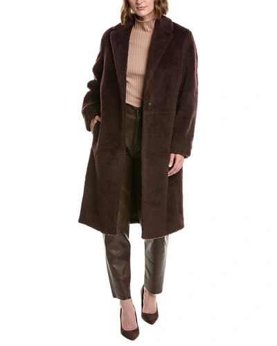 Vince Wool-blend Coat In Black