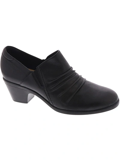 Clarks Emily Cove Womens Leather Slip On Clogs In Black
