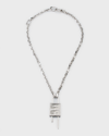 GIVENCHY MEN'S 4G CRYSTAL LOCK PENDANT NECKLACE