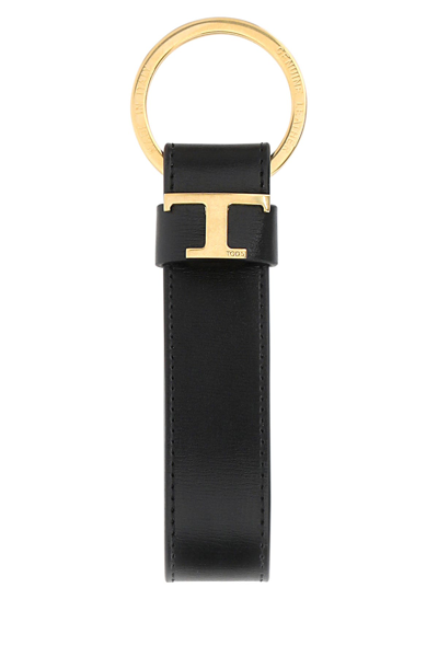 Tod's Leather Keychain In Black