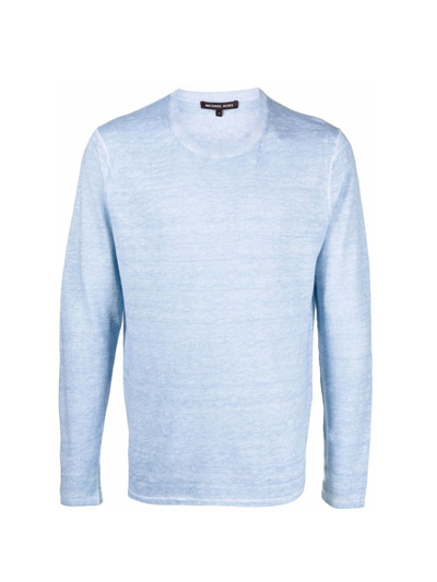 Michael Kors Cold Dye Linen Crew Clothing In Blue