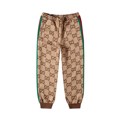 Pre-owned Gucci Light Neoprene Pants 'beige/ebony' In Tan