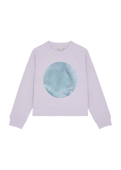 Stella Mccartney Kids Logo-print Cotton Sweatshirt In Purple