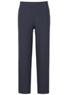Eileen Fisher Cropped Stretch-crepe Trousers In Dark Blue