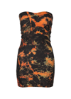Knwls Black Skinn Acid Flame-print Mini Dress In Brown