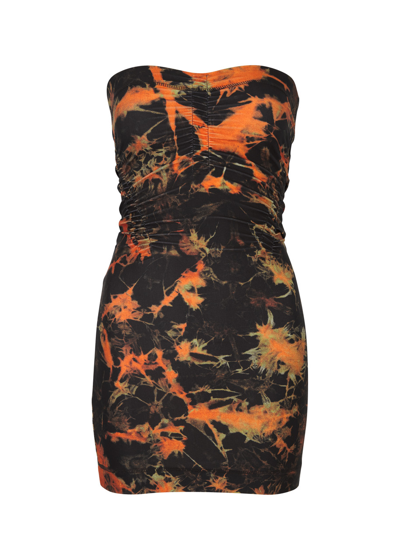 Knwls Womens Acid Flame Skinn Abstract-pattern Stretch-woven Mini Dress