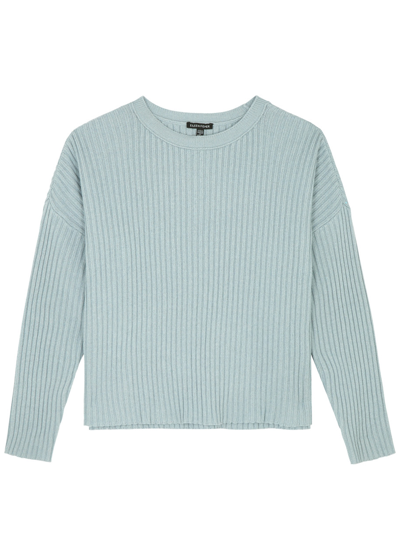 Eileen Fisher Ribbed Cotton-blend Jumper In Light Blue