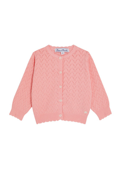 Tartine Et Chocolat Kids Pointelle-knit Cotton-blend Cardigan (18-36 Months) In Pink
