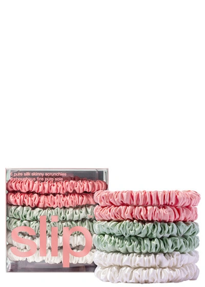 Slip Pure Silk Skinny Scrunchies In White