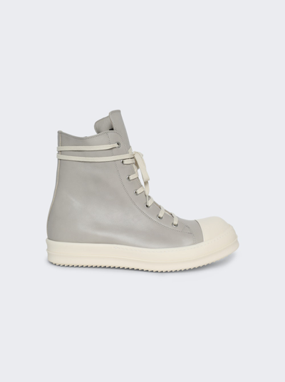 Rick Owens Scarpe In Pelle Sneakers In Pearl And Milk