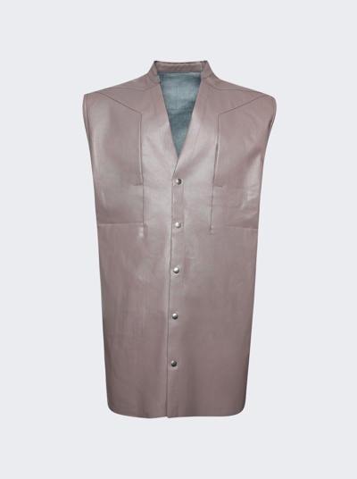 Rick Owens Strobe Jumbo Cut Out Outershirt In Dusty Pink