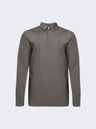 Rick Owens Fog Pocket Outershirt In Dust
