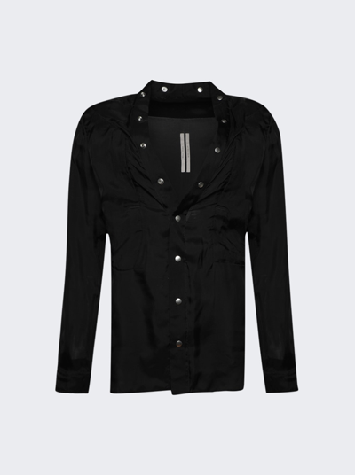 Rick Owens Larry Fogpocket Shirt In Black  