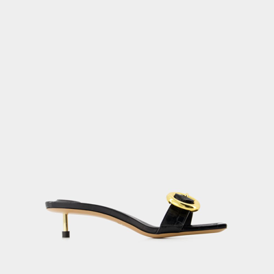 Jacquemus 40mm Buckle Leather Mules In Black