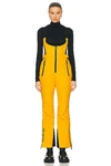 Moncler Half-zip Belted Ski Suit In Yellow