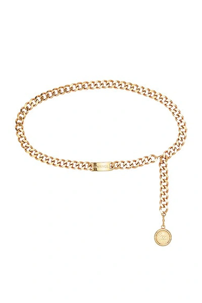 Pre-owned Chanel Coco Mark Coin Chain Belt In Gold