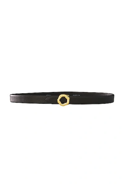 Aureum Black & Gold Motif Belt