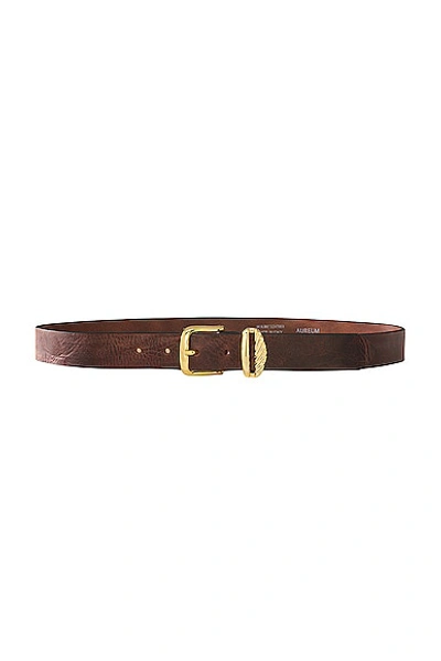 AUREUM BROWN & GOLD FRENCH ROPE BELT