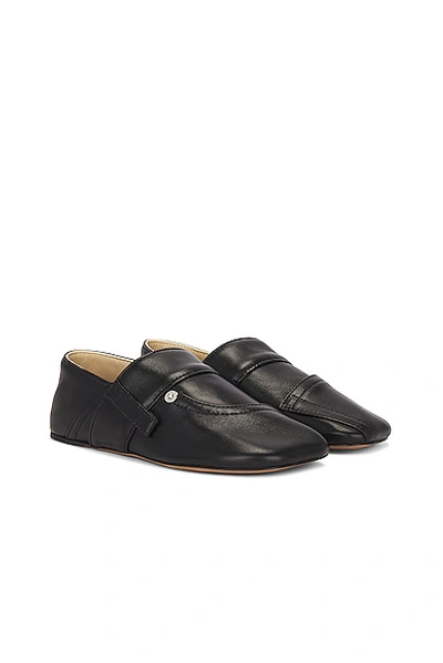 Loewe Toy Leather Pocket Slipper Flats In Black