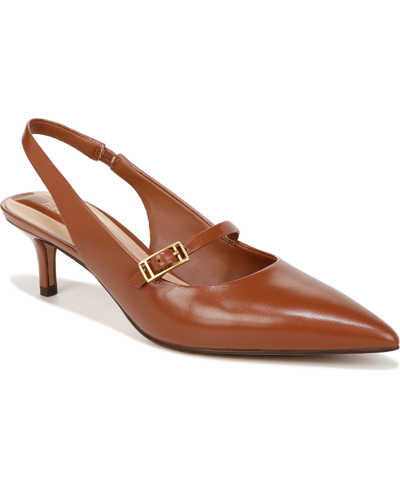 Franco Sarto Khloe Slingback Pointed Toe Pump In Twany Brown Leather