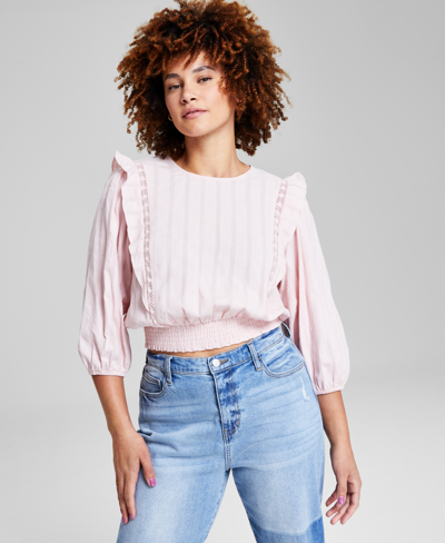 And Now This Women's Scoop-neck Puff-sleeve Top, Created For Macy's In Lotus Pink